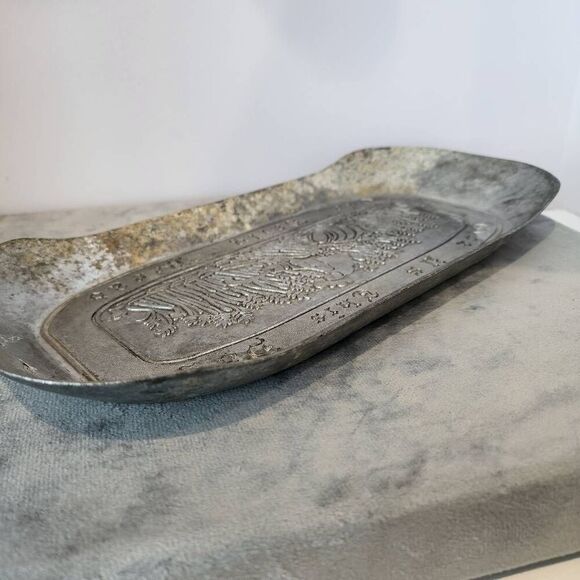 Vintage Give Us This Day Our Daily Bread Metal Bread  Tray Dish - Picture 2 of 7